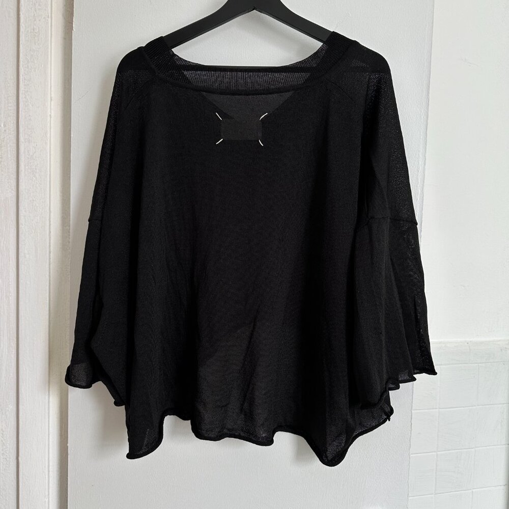 Great Martin Margiela black oversized cropped V neck sweater size S/M - Picture 3 of 11